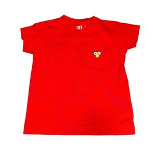 Uniqlo UT KAWS Elmo Graphic T Shirt Red Kids‎ Size 110